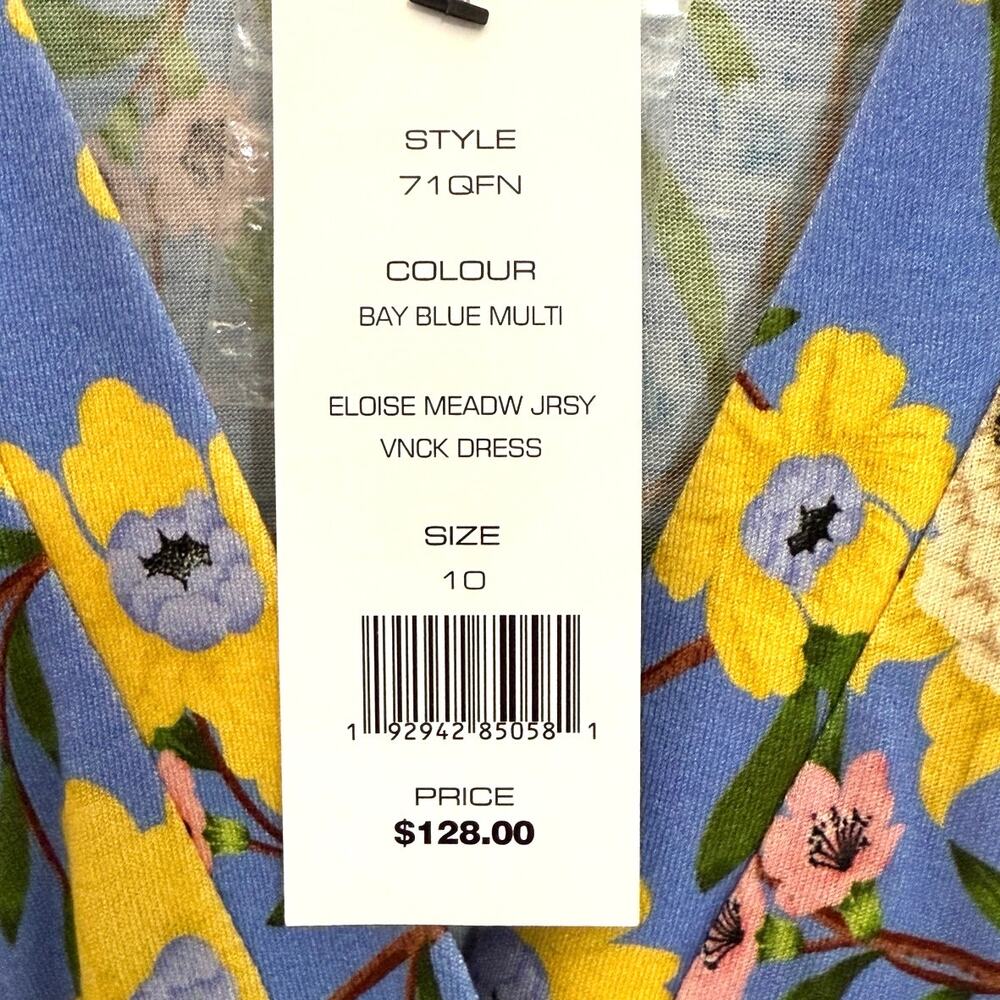 NWT French Connection Eloise Meadow Jersey VNeck Dress size 10 - Picture 12 of 15